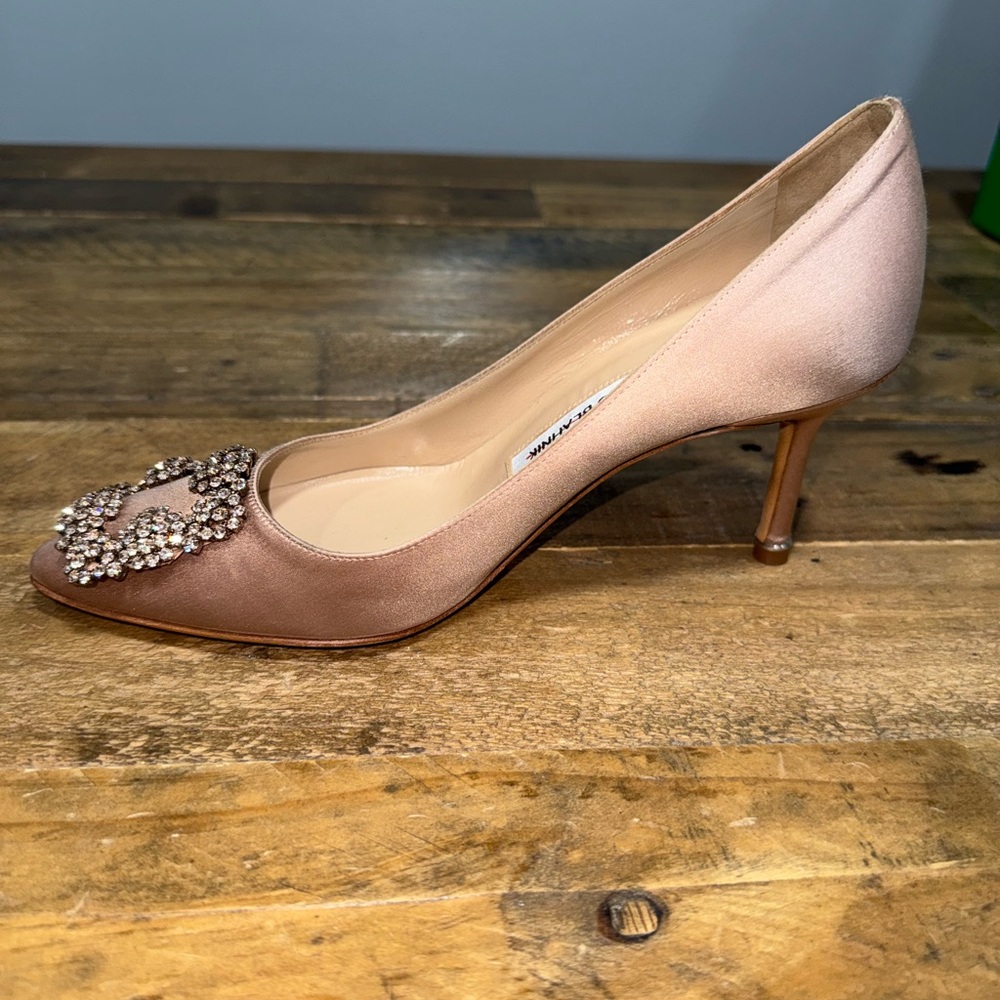 Manolo Blahnik Hangisi Heels with Crystal Embellishments - Picture 3 of 7